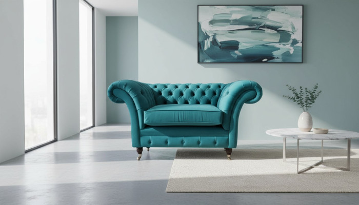 Chesterfield Design Sillón Sofá Tapizado Lujo Textil Sofás de 1 Plaza