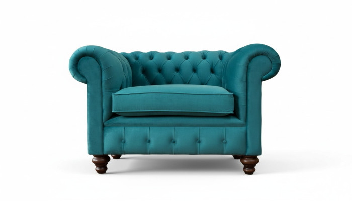 Sofá de diseño de lujo Chesterfield de un asiento, sofá de lujo nuevo