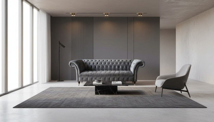 Chesterfield sofá de 3 plazas Diseño Sofás Sofás Tapizados Textil de Tres Plazas