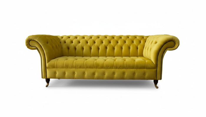 Chesterfield sofá de 3 plazas estilo sofá tapizado en tela sofá nuevo