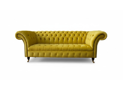 Chesterfield sofá de 3 plazas estilo sofá tapizado en tela sofá nuevo