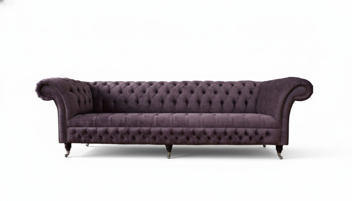 Sofá de diseño de 4 plazas Sofá tapizado de tela de lujo Sofás Chesterfield