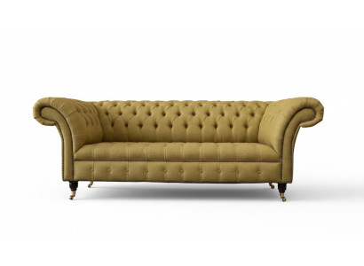 Chesterfield Sofá de lujo de tres plazas 3 plazas Sofás Diseño de sofá Beige de orquidia