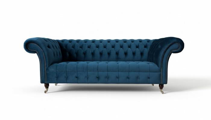 Sofá Chesterfield de 3 plazas, sofás tapizados de lujo en tela de diseño.