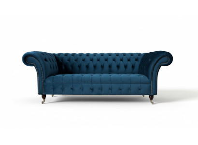 Sofá Chesterfield de 3 plazas, sofás tapizados de lujo en tela de diseño.