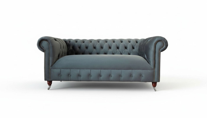 Sofá de tela Chesterfield de 3 plazas de lujo, diseño de muebles lounge.
