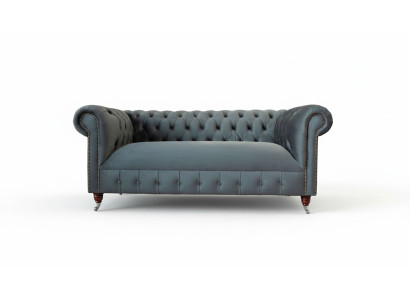 Sofá de tela Chesterfield de 3 plazas de lujo, diseño de muebles lounge.