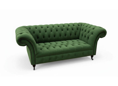 Chesterfield mobiliario de oficina sofá sofá de 2 plazas textil verde