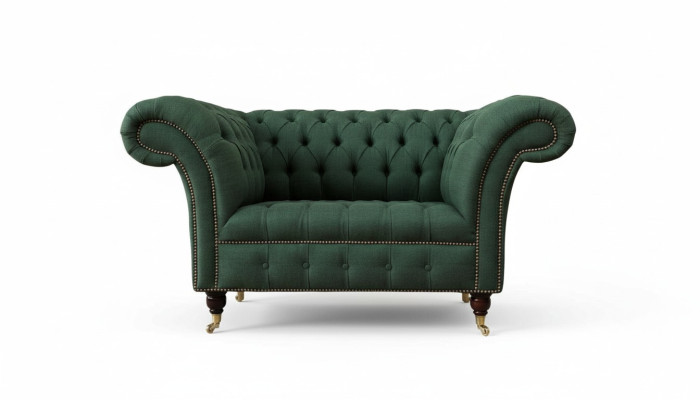 Sillón verde sofá sofá acolchado de lujo tela clásica sofás nuevos