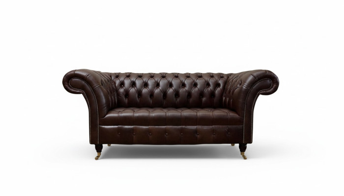 Sofá Chesterfield Chesterfield acolchado Sofás de 2 plazas de cuero y tela Lounge nuevo