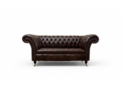 Sofá Chesterfield Chesterfield acolchado Sofás de 2 plazas de cuero y tela Lounge nuevo