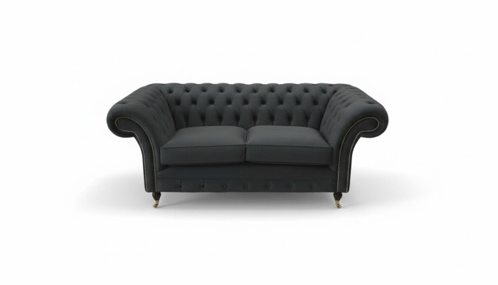 Chesterfield negro sofá de 2 plazas Sofás tapizados Sofá de diseño Textil
