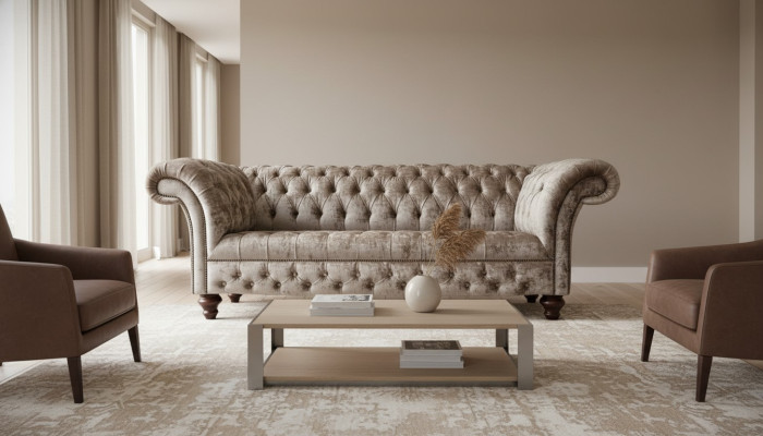 Sofá Chesterfield de 3 plazas diseño acolchado sofás modernos de tres plazas.