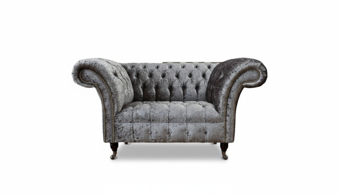 Diseño de sofá Chesterfield Poltrona Sofá Chesterfield Textil Plata