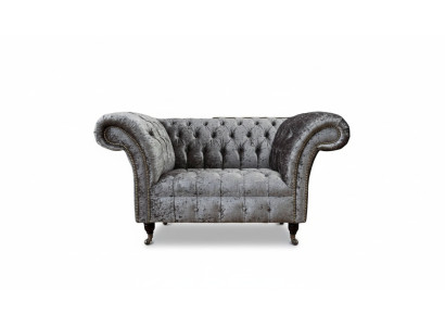 Diseño de sofá Chesterfield Poltrona Sofá Chesterfield Textil Plata