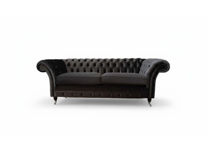 Sofá de 3 plazas para sala de estar de lujo, muebles de diseñador tapizados Chesterfield nuevos.