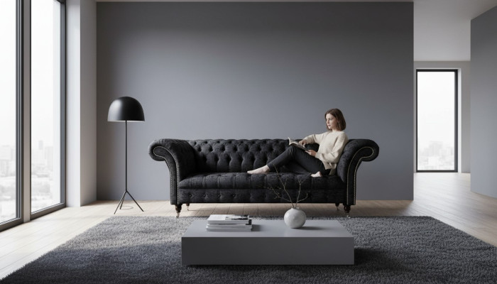 Sofá de lujo textil Chesterfield Sofás Tapizados de dos plazas