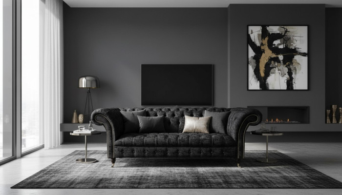 Sofá de lujo textil Chesterfield Sofás Tapizados de dos plazas