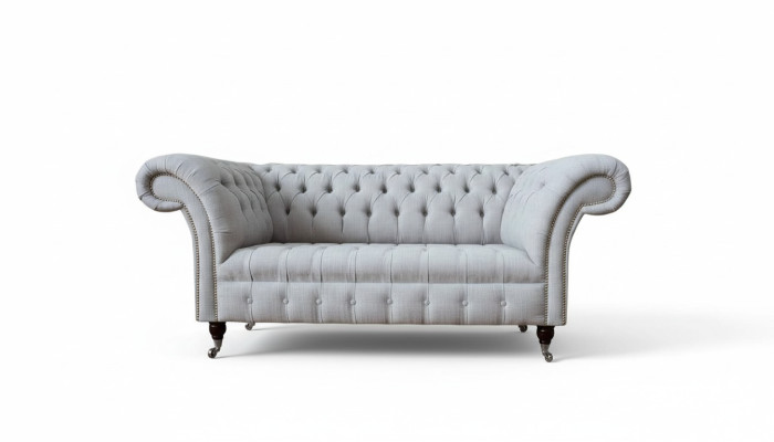 Chesterfield de lujo 2 plazas sofá sofá tela tapicería nuevo