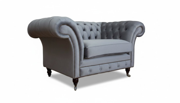 Diseño de sofá individual Chesterfield de tela, sillón tapizado 1 plaza Sofás Lounge nuevo.