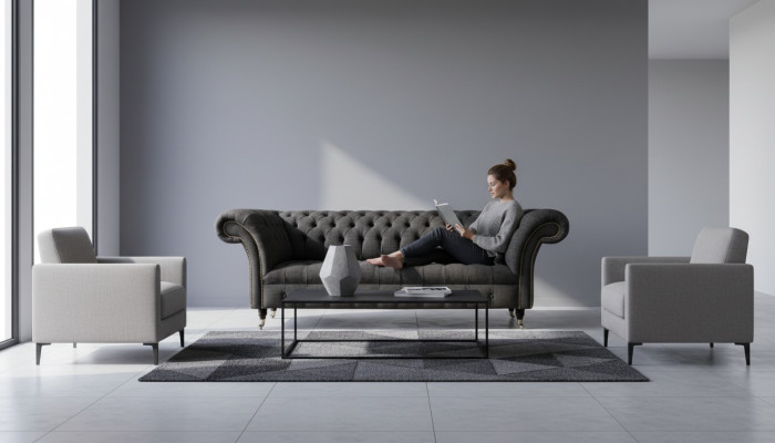 Sofá de cuatro plazas Sillón Tapizado Sofás Salón Sofás de 4 plazas