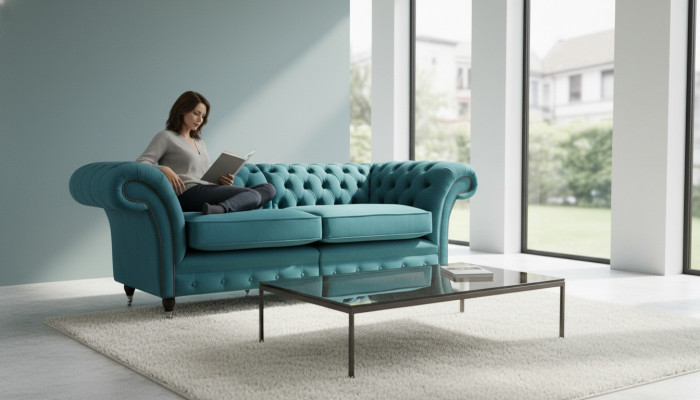 Sofá de diseño de 3 plazas Chesterfield Sofás tapizados Sofás de diseño para la sala de estar