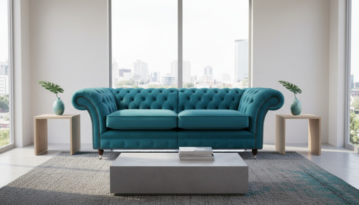 Sofá de diseño de 3 plazas Chesterfield Sofás tapizados Sofás de diseño para la sala de estar