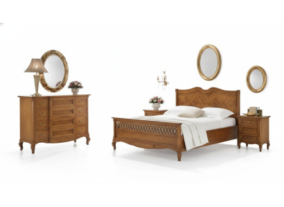 Cama 2x Mesitas de noche Cómoda Conjunto de 5 piezas Dormitorio Muebles italianos