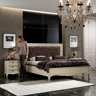 Diseño de dormitorio 3 piezas cama 2x mesita de noche Set de muebles de camas de lujo nuevo.
