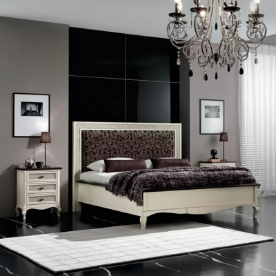 Diseño de dormitorio 3 piezas cama 2x mesita de noche Set de muebles de camas de lujo nuevo.