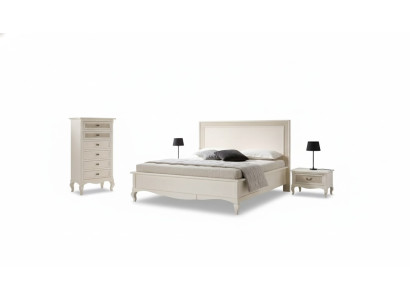 Cama 2x mesitas de noche 4 piezas. Conjunto de muebles de dormitorio cómoda de lujo nuevo