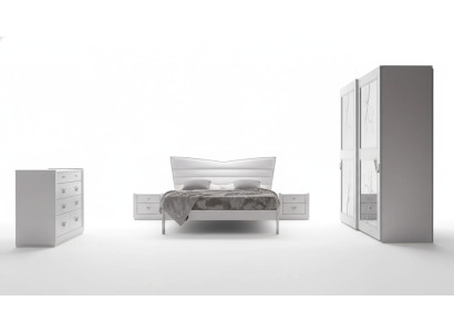 Muebles de dormitorio de lujo cama 2 mesitas de noche conjunto cómoda muebles 6 pzas. Nuevo