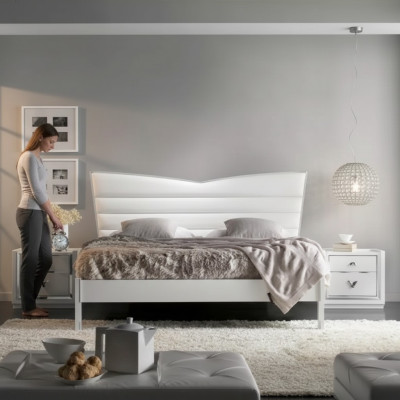 Muebles de diseño cama 2x mesitas de noche 3 piezas set de dormitorio camas de lujo nuevas