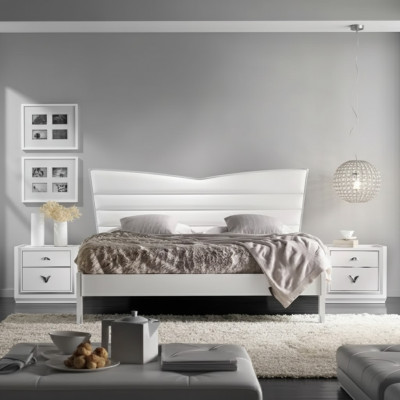 Muebles de diseño cama 2x mesitas de noche 3 piezas set de dormitorio camas de lujo nuevas