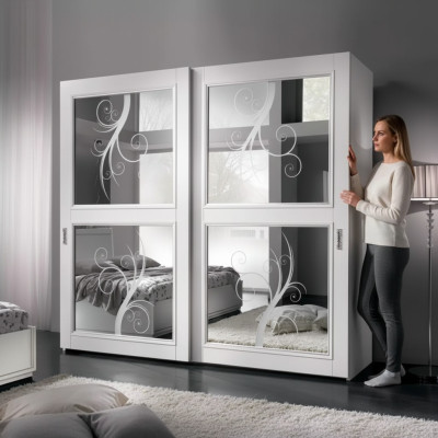 Dormitorio Muebles Italia Armario de madera Armario de madera maciza Blanco Nuevo
