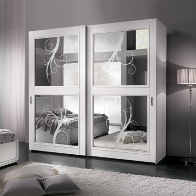 Dormitorio Muebles Italia Armario de madera Armario de madera maciza Blanco Nuevo
