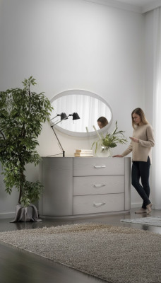 Dormitorio madera moderno lujo diseño italiano cómoda muebles clásico.