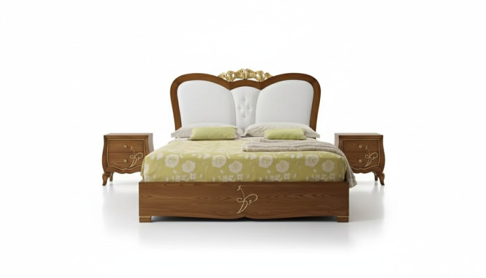 Conjunto de dormitorio Cama + 2 mesitas de noche Camas Muebles italianos 3 piezas.