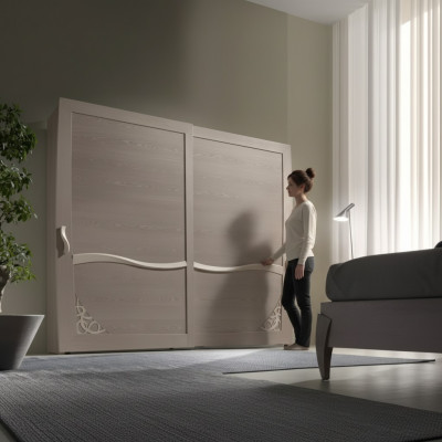 Guardarropa de lujo Muebles de Italia Armario de dormitorio Madera maciza