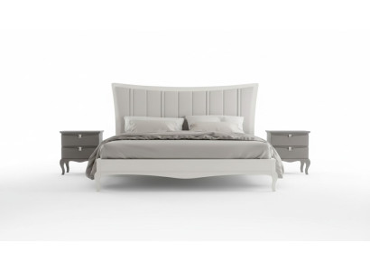 Diseño de dormitorio de 3 piezas. Cama 2x mesitas de noche Muebles de cama modernos de lujo.