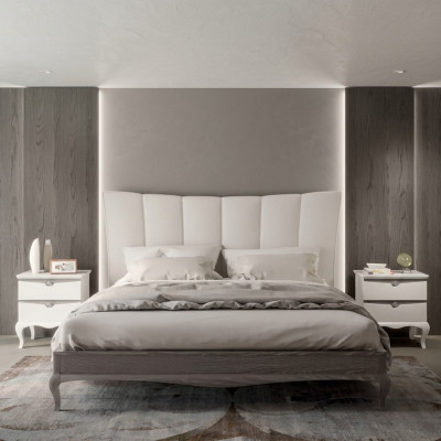 Juego completo de cama 2x mesitas de noche 3 piezas Conjuntos de dormitorio Camas de lujo
