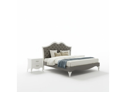 Conjunto de cama para dormitorio, cama, 2 mesitas de noche, moderno, muebles italianos, 3 piezas.