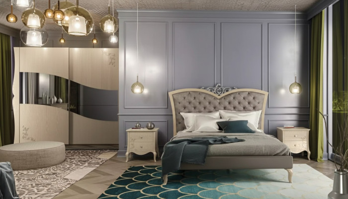 Dormitorio Cama 2x Mesitas de Noche Lujo Juegos de Muebles Completos Habitación 4 piezas.