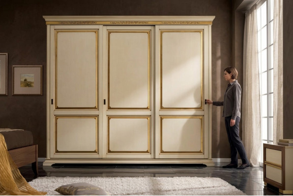 Armario de madera armario dormitorio muebles diseño armarios beige