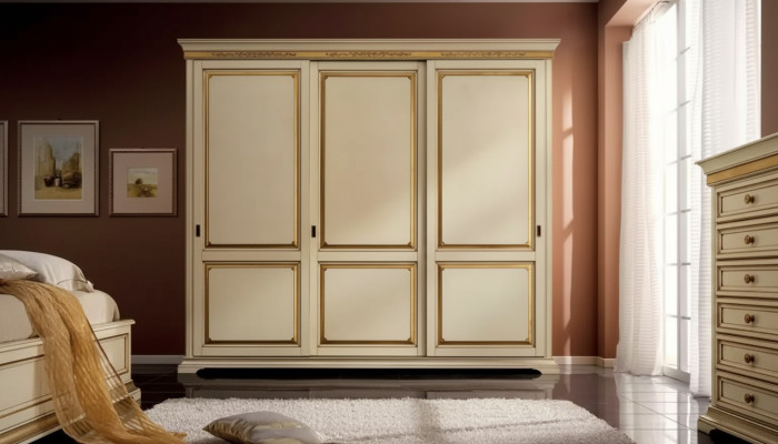 Armario de madera armario dormitorio muebles diseño armarios beige