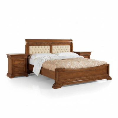 Dormitorio completo cama 2x mesitas de noche Set Muebles de lujo 3 piezas Marrón.