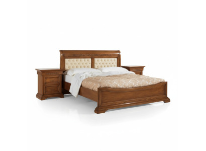 Dormitorio completo cama 2x mesitas de noche Set Muebles de lujo 3 piezas Marrón.