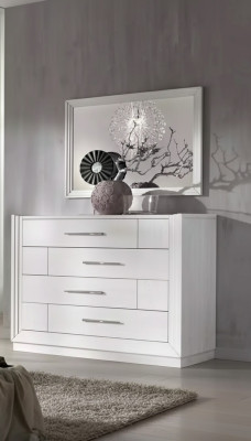Cómoda moderna de 2 piezas. Conjunto Estilo Moderno Cómoda Espejo Muebles italianos