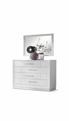 Cómoda moderna de 2 piezas. Conjunto Estilo Moderno Cómoda Espejo Muebles italianos