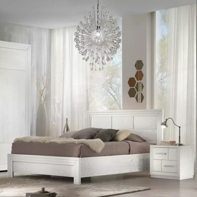 Diseño de dormitorio de 3 piezas Cama de lujo moderna con 2 mesitas de noche, nuevo conjunto de muebles.